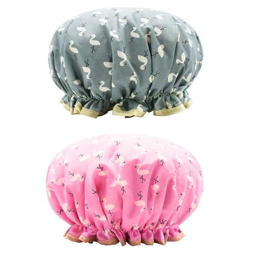 2 Stück Duschhaube, doppellagig, wasserdicht, elastisch, Badehaube, Duschhauben für Frauen, wiederverwendbar, Haarkappe für Mädchen und Frauen 2 Stück Duschhaube, doppellagig, wasserdicht, elastisch, Badehaube, Duschhauben für Frauen, wiederverwendbar, Haarkappe für Mädchen und Frauen von hnswwgew
