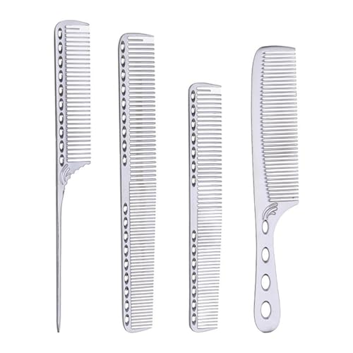 4-Stück Metallkamm Set, Friseur Kamm für Männer und Frauen, Antistatischer Haarkamm aus Weltraumaluminium, kamm männer, haarkamm männer, zum täglichen Kämmen der Haare 4-Stück Metallkamm Set, Friseur Kamm für Männer und Frauen, Antistatischer Haarkamm aus Weltraumaluminium, kamm männer, haarkamm männer, zum täglichen Kämmen der Haare von hnswwgew