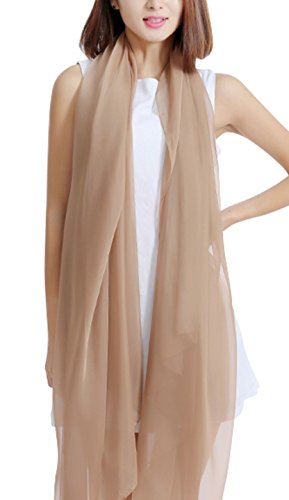 hochzeits-shop-hamburg HBH Hamburger Brautmoden SC-01 Braut Chiffon Stola 210 * 70 cm Beige von hochzeits-shop-hamburg