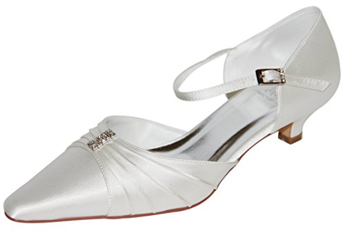 hochzeits-shop-hamburg HBH Hamburger Brautmode Brautschuhe RS-1806 (43, Ivory) von hochzeits-shop-hamburg