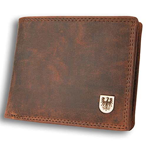 hodalump Echt-Leder Geldbörse • Geldbeutel für Damen und Herren mit RFID-Schutz • Portmonee mit Münzfach und Einer Prägung (Limit Edition) von hodalump