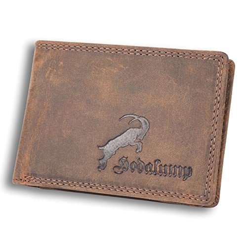 hodalump Echt-Leder Geldbörse • Geldbeutel für Damen und Herren mit RFID-Schutz • Portmonee mit Münzfach von hodalump