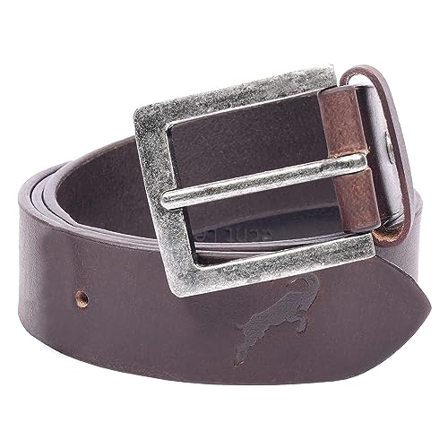 Herren & Damen Ledergürtel Braun Größe M – Handgefertigter Echtleder Gürtel mit Edelstahl-Schnalle, kürzbar & robust vernäht – Vintage Hüftgürtel / Jeans Riemen für Freizeit & Alltag – 3,5 cm Breite von hodalump
