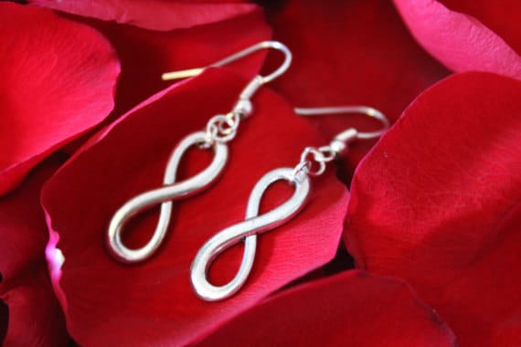Silber Unendlichkeit Ohrringe, Mathe Braut Ohrringe von hodderdesigns