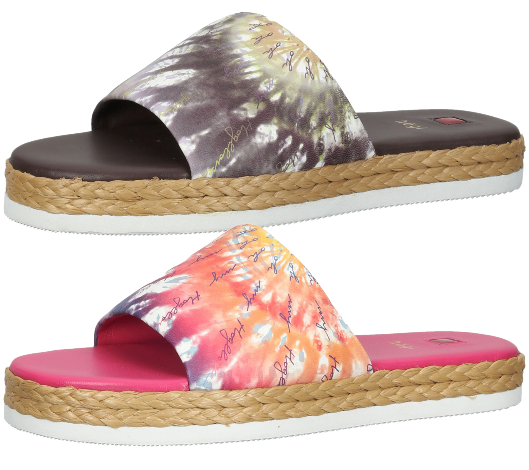 högl Damen Strand-Pantolette mit Batikprint Sommer-Schuhe 3-10 0738 in Braun oder Pink von högl