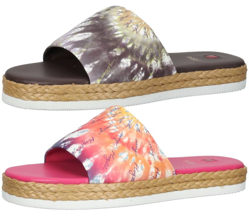 högl Damen Strand-Pantolette mit Batikprint Sommer-Schuhe 3-10 0738 in Braun oder Pink von högl