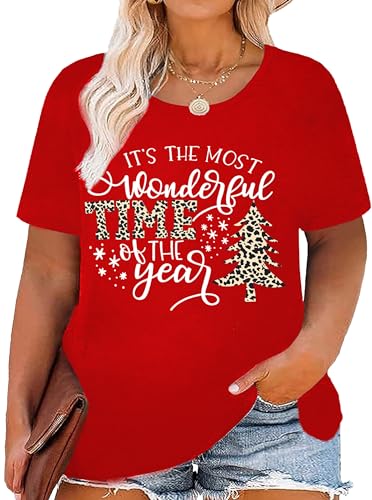 Damen Weihnachts-T-Shirt In Übergröße Frohe Weihnachten Shirt Oversized Weihnachts Tshirt von hohololo