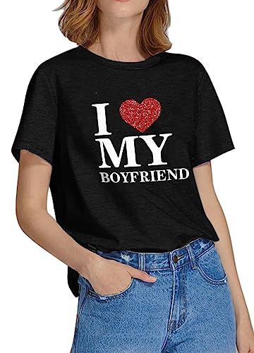 I Love My Boyfriend Shirt My Friend T-Shirt Love Freund Tshirt BF Love Muster T Shirt von hohololo