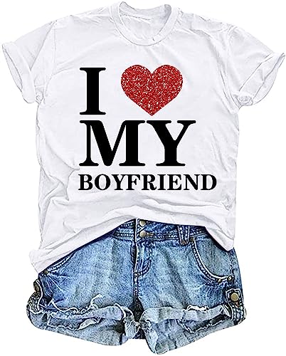 I Love My Boyfriend Shirt My Friend T-Shirt Love Freund Tshirt BF Love Muster T Shirt von hohololo