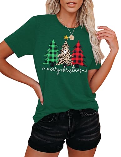 Weihnachts-Shirts Für Frauen Frohe Weihnachten Leopardenbaum Grafik-T-Shirts Kurzarm Xmas T-Shirts Feiertagsoberteile Weihnachts-Shirts Für Frauen Frohe Weihnachten Leopardenbaum Grafik-T-Shirts Kurzarm Xmas T-Shirts Feiertagsoberteile von hohololo