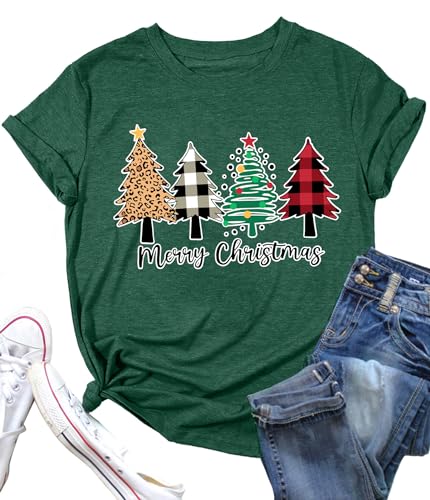Weihnachtsbaum T-Shirt Für Damen Merry Christmas Bedruckte T-Shirts Kurzarm Holiday Tshirt Oberteile(XXL,Grün3) Weihnachtsbaum T-Shirt Für Damen Merry Christmas Bedruckte T-Shirts Kurzarm Holiday Tshirt Oberteile(XXL,Grün3) von hohololo