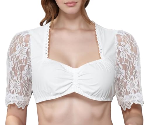hohololo Damen Trachtenbluse Dirndlbluse Trachtenmieder Oktoberfest Dirndlblusen,Weiß-D,L hohololo Damen Trachtenbluse Dirndlbluse Trachtenmieder Oktoberfest Dirndlblusen,Weiß-D,L von hohololo