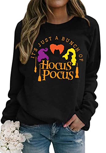 hohololo Halloween Sweatshirt Damen Hocus Pocus Langarmshirts Sanderson Sisters Pullover Tops Bluse von hohololo