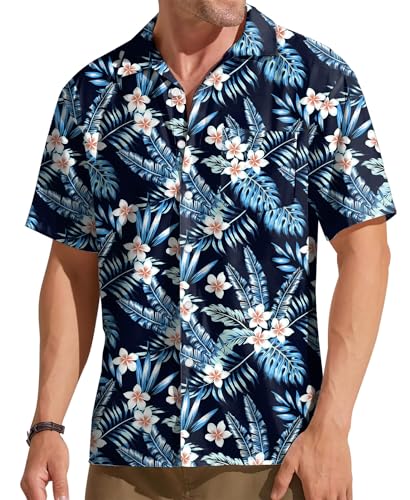 hohololo Hawaii Hemd MäNner Herren Hawaiihemd - Sommer Kurzarm-Hemd Party-Hemd von hohololo