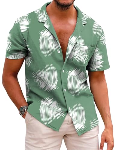 hohololo Hawaii Hemd MäNner Herren Hawaiihemd - Sommer Kurzarm-Hemd Party-Hemd von hohololo