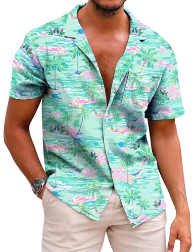 hohololo Hawaii Hemd MäNner Herren Hawaiihemd - Sommer Kurzarm-Hemd Party-Hemd von hohololo