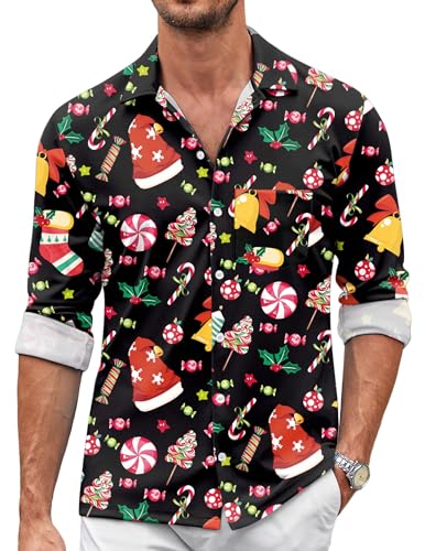 hohololo Hemd Weihnachten Herren Weihnachts Shirt Christmas Weihnachtsmann Print Hemd hohololo Hemd Weihnachten Herren Weihnachts Shirt Christmas Weihnachtsmann Print Hemd von hohololo