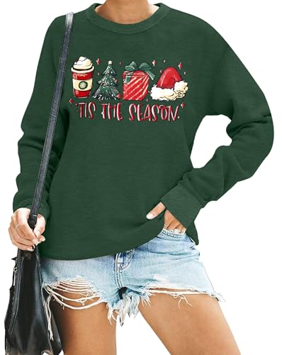 hohololo Weihnachts Sweatshirt Damen Weihnachtspullover Christmas Sweater Xmas Pullover von hohololo