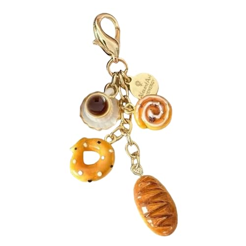 hokojix Modischer Schlüsselanhänger, Kaffeetasse und Brot, Münze, Geldbörse, Charm-Zubehör, tragbare Harz-Taschen-Dekoration für Frauen hokojix Modischer Schlüsselanhänger, Kaffeetasse und Brot, Münze, Geldbörse, Charm-Zubehör, tragbare Harz-Taschen-Dekoration für Frauen von hokojix