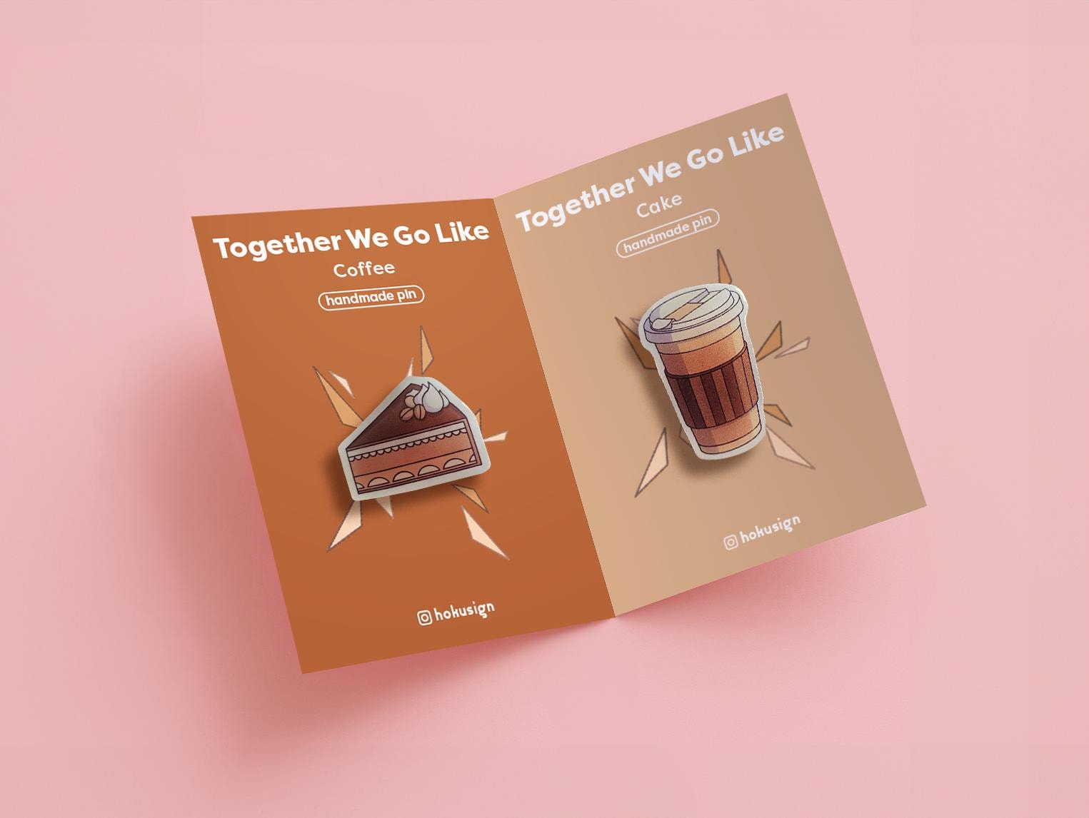 Friendship Pin | Together We Go Like - Coffee & Cake Funny Birthday Gift Cute Set Creative Party Valentines von hokusign