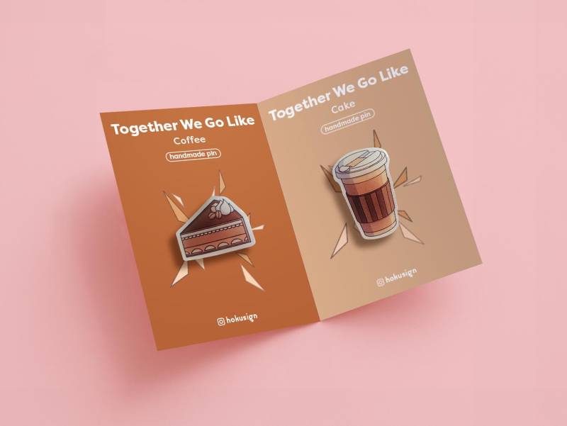 Friendship Pin | Together We Go Like - Coffee & Cake Funny Birthday Gift Cute Set Creative Party Valentines von hokusign