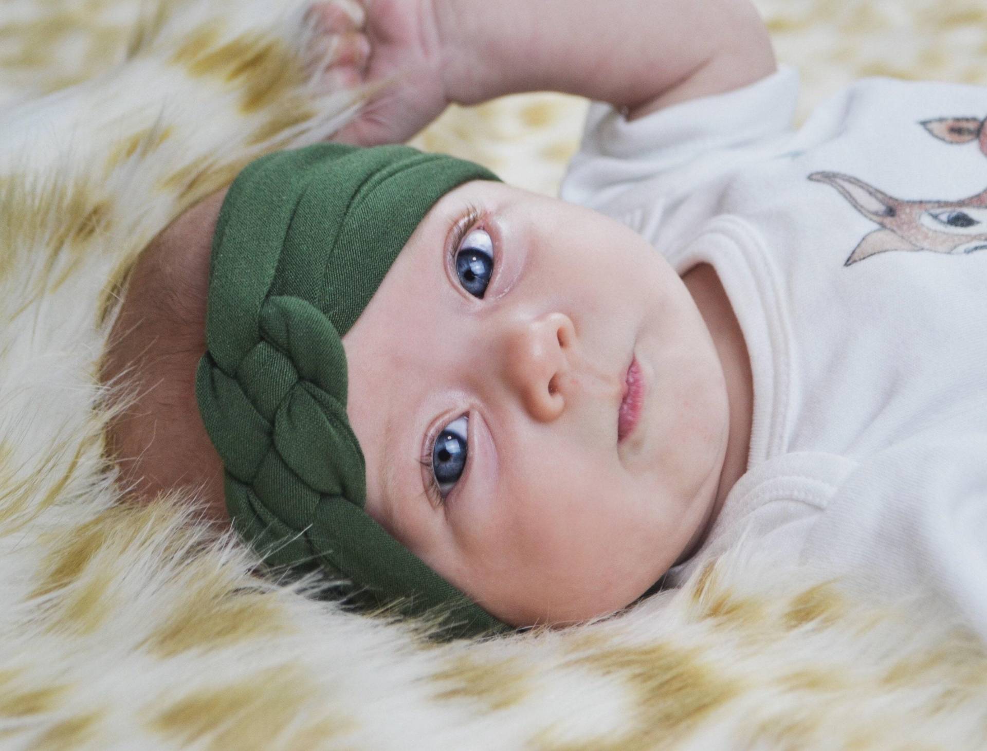 Grünes Stirnband, Neugeborene Mädchen Stirnbänder, Stirnbänder Für Baby, Baby Geschenke, Geknotete Geschenke Mädchen, Bestreuen von hollyblossoms