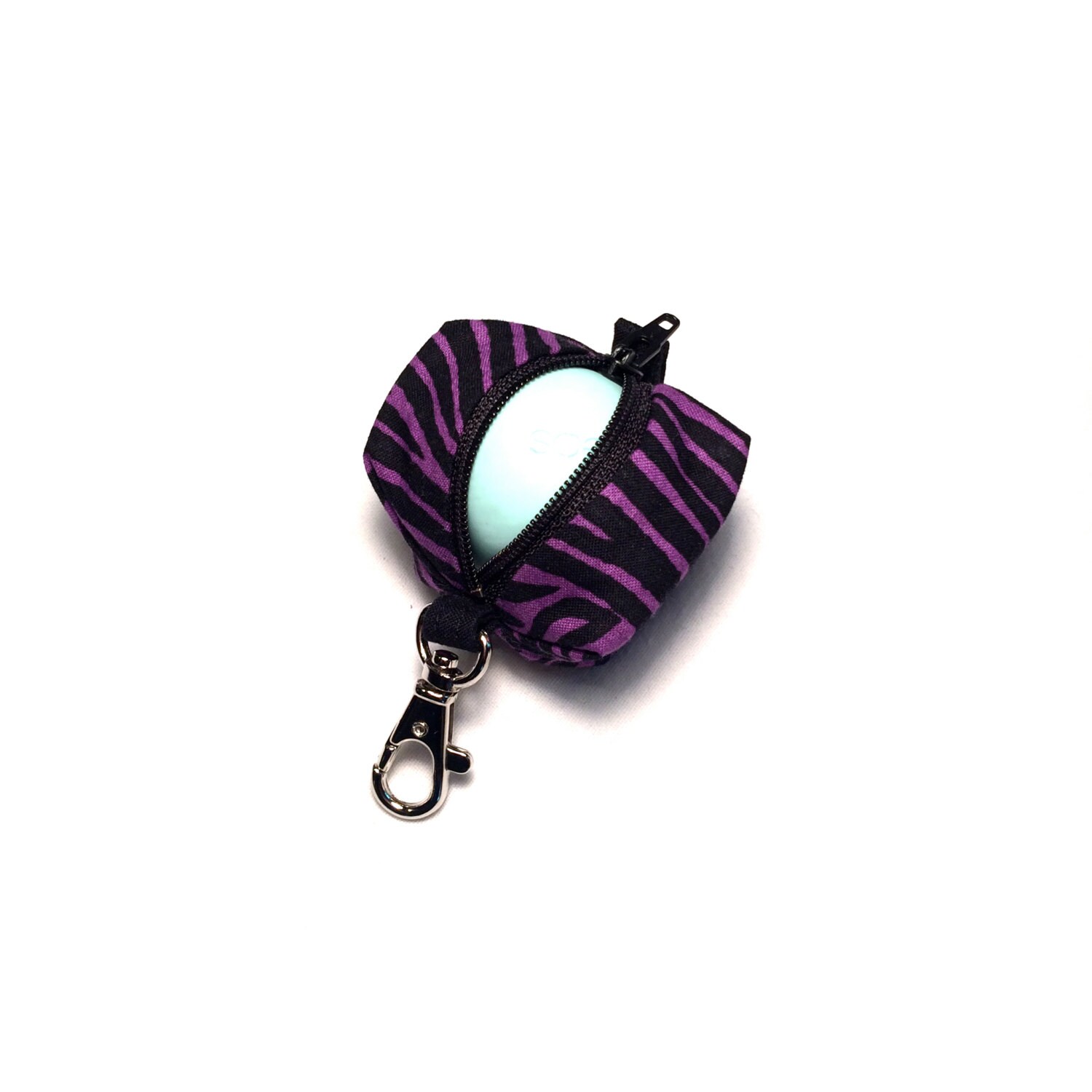 Eos Stil Lippenbalsam Halter Mäppchen Mit Clip - Für Kreis Oder Ei Form Lila Zebra Eos Stil Lippenbalsam Halter Mäppchen Mit Clip - Für Kreis Oder Ei Form Lila Zebra von hollyhockdesign