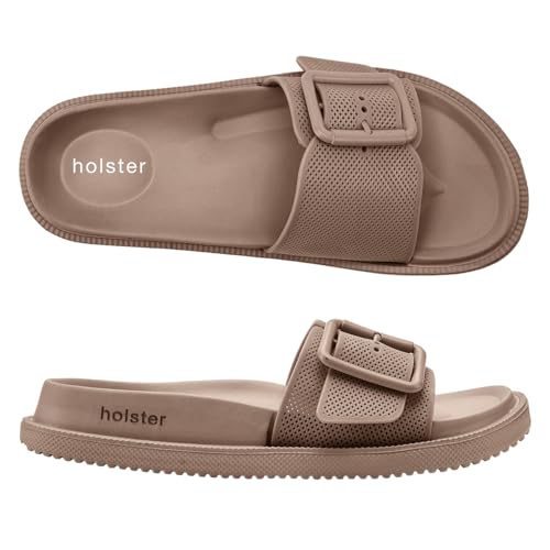 holster Laze Slippers - Vegan Comfort - Podologisch Goedgekeurd - Waterbestendig - Naturel Bruin - Größe 39 von holster