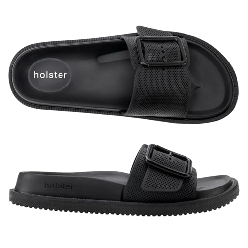 holster Laze Slippers - Vegan Comfort - Podologisch Goedgekeurd - Waterbestendig -Zwart ZWART - Größe 40 von holster