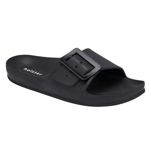 holster Solace Vegan Slides - Podologisch Goedgekeurd Comfort - Verstelbare Gespen - Zwart ZWART - Größe 36 von holster
