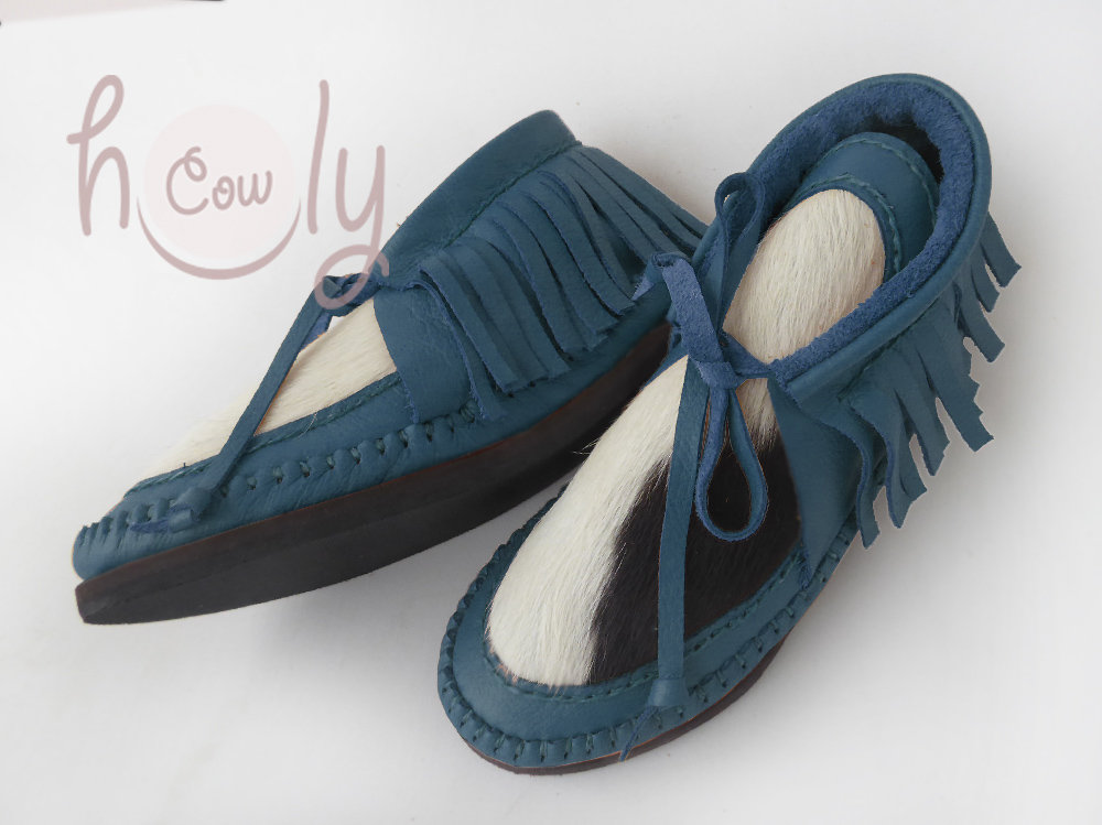 Blaue Mokassins, Moccasin Stiefel, Damen Moccasins, Herren Moccasins Herren, Stiefel Damen, Leder Boho Boots von holycowchic