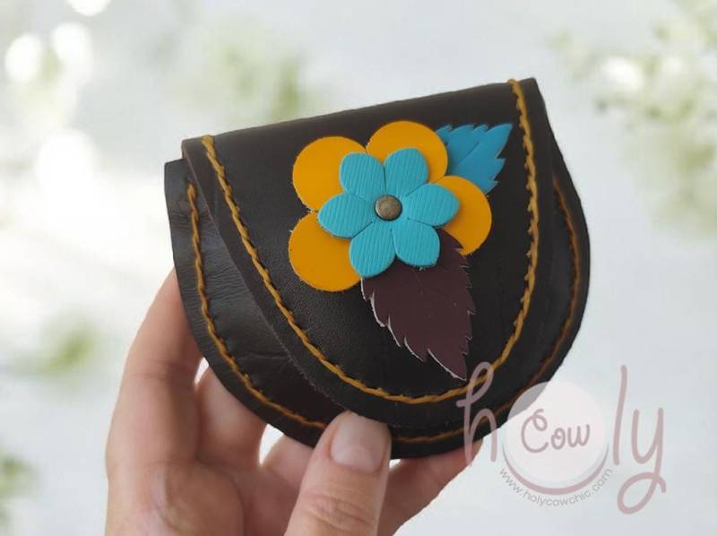 Funky Flower Power 100% Handgefertigte Leder Geldbörse von holycowchic