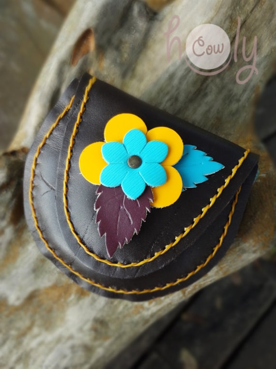 Funky Flower Power 100% Handgemachte Leder Geldbörse von holycowchic