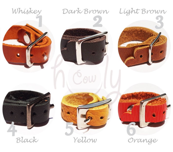 Handgefertigte Lederringe in Allen Farben Erhältlich, Damenring Aus Leder, Herrenring Brauner Lederring, Hippie-Ring, Boho-Lederring von holycowchic