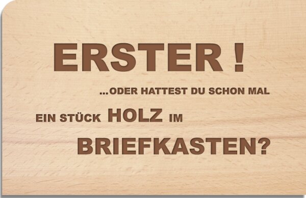 Holzpostkarte "Erster" von holzpost