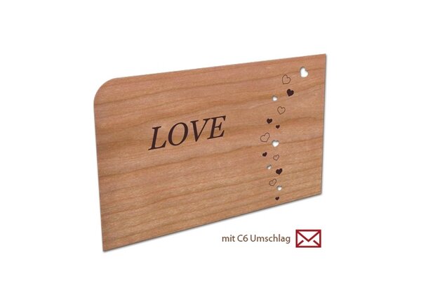 holzpost Postkarte aus Holz "Love" von holzpost