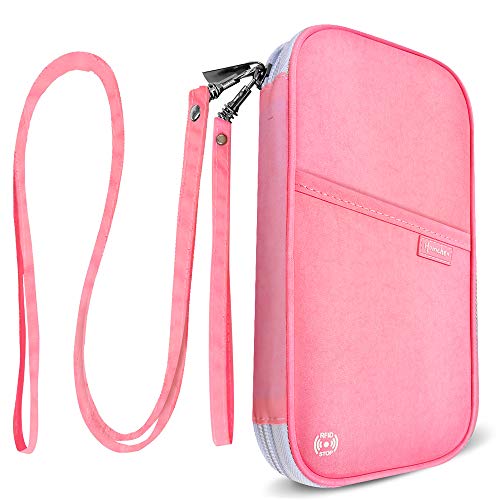 RFID Blocker Familie Reisepass Brieftasche, Reisepass-Etui Dokumenten Organizer mit Zwei Abnehmbaren Tr?gern f¨¹r M?nner und Frauen von homchen