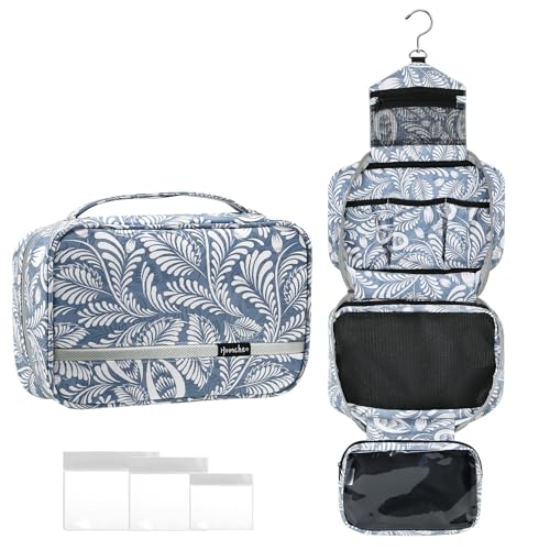 homchen Hängende Toilettentasche Travel Kit für Männer Frauen, Upgrade Große Kapazität Waschtasche Make-up Tasche mit 4 Fächern, Faltbare Kompakte Größe (Blatt) von homchen