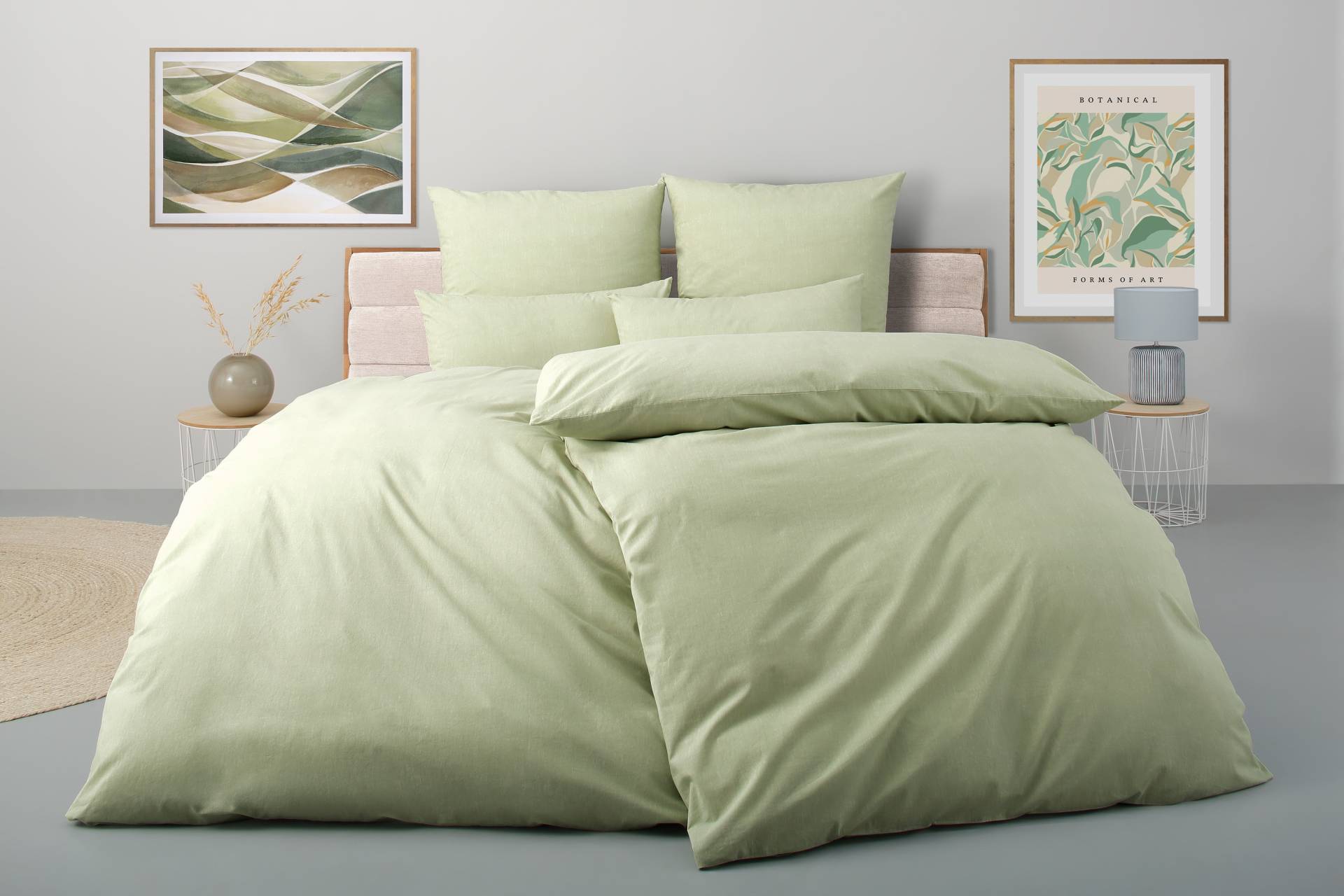 Home affaire Bettwäsche "Melli" 2 Stk. tlg. Bettwäsche aus Baumwolle, Leinen-Look in Melange-Optik von home affaire