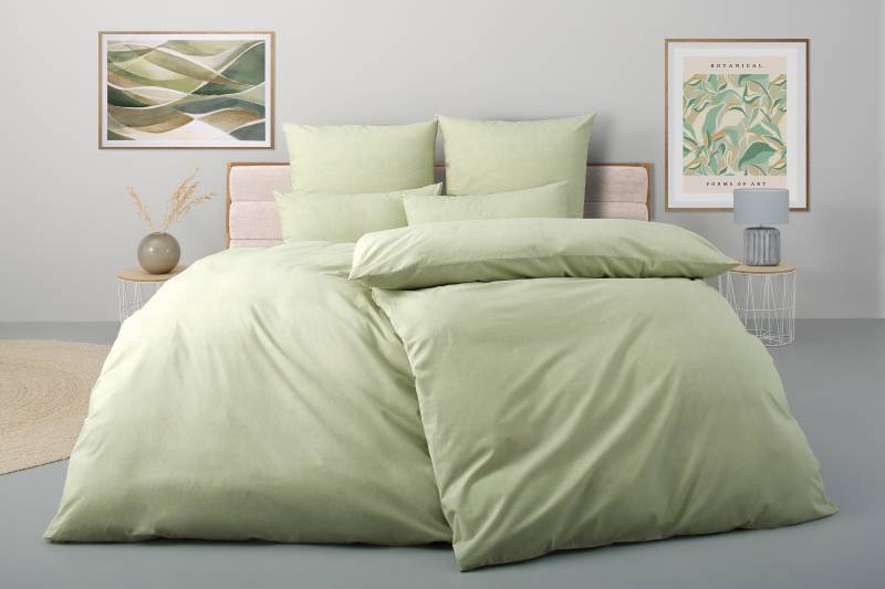 Home affaire Bettwäsche "Melli" 2 Stk. tlg. Bettwäsche aus Baumwolle, Leinen-Look in Melange-Optik von home affaire