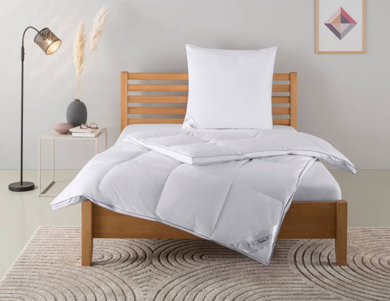 Home affaire Daunenbettdecke + Kopfkissen "Moulle, Bettdecke in 135x200 cm, 155x220 cm, 2-tlg." Set mit Kissen 40x80 cm, 80x80 cm, Sommer, Winter, Made in Germany von home affaire