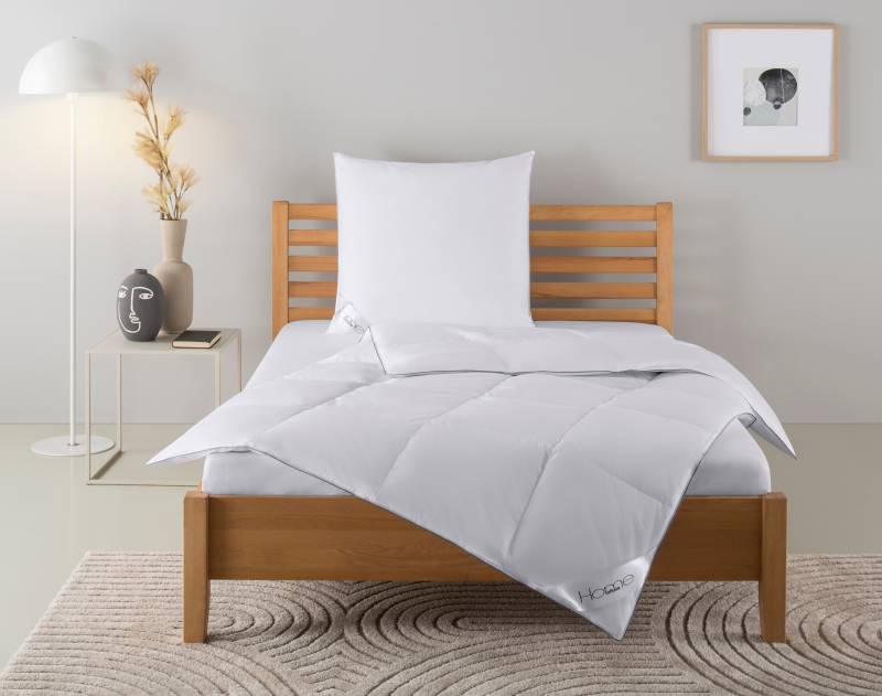 Home affaire Daunenbettdecke + Kopfkissen "Moulle, Bettdecke in 135x200 cm, 155x220 cm, 2-tlg." Set mit Kissen 40x80 cm, 80x80 cm, Sommer, Winter, Made in Germany von home affaire