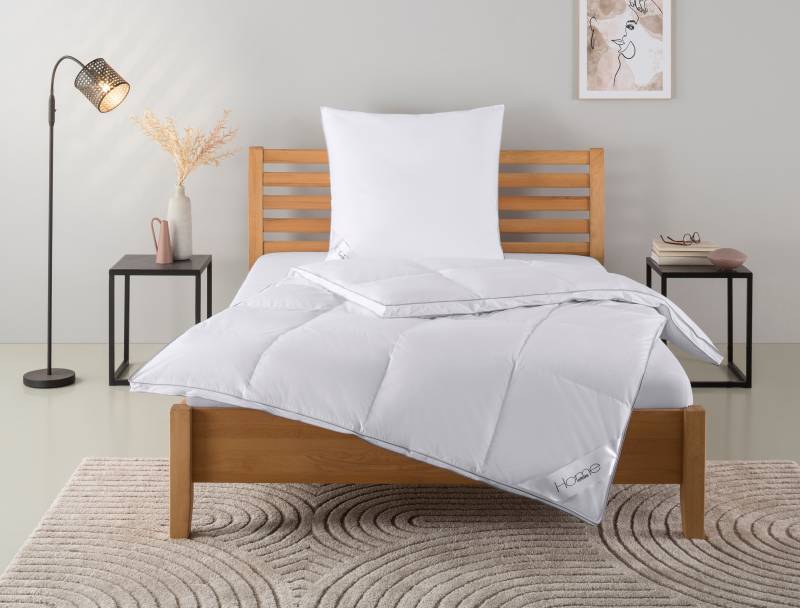 Home affaire Daunenbettdecke + Kopfkissen "Moulle, Bettdecke in 135x200 cm, 155x220 cm, 2-tlg." Set mit Kissen 40x80 cm, 80x80 cm, Sommer, Winter, Made in Germany von home affaire