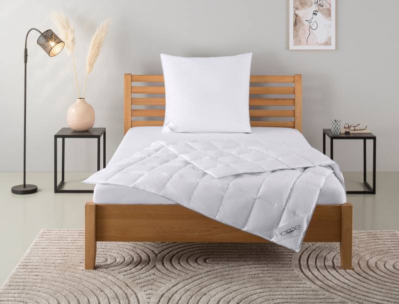 Home affaire Daunenbettdecke + Kopfkissen "Moulle, Bettdecke in 135x200 cm, 155x220 cm, 2-tlg." Set mit Kissen 40x80 cm, 80x80 cm, Sommer, Winter, Made in Germany von home affaire