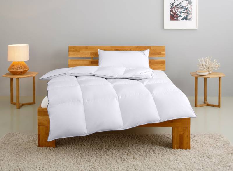 Home affaire Daunenbettdecke + Kopfkissen "TAMINS, Bettdecke 135x200 cm und 155x220 cm, 2-tlg." Set mit Kissen 40x80 cm, 80x80 cm, Sommer, Winter, Made in Germany von home affaire