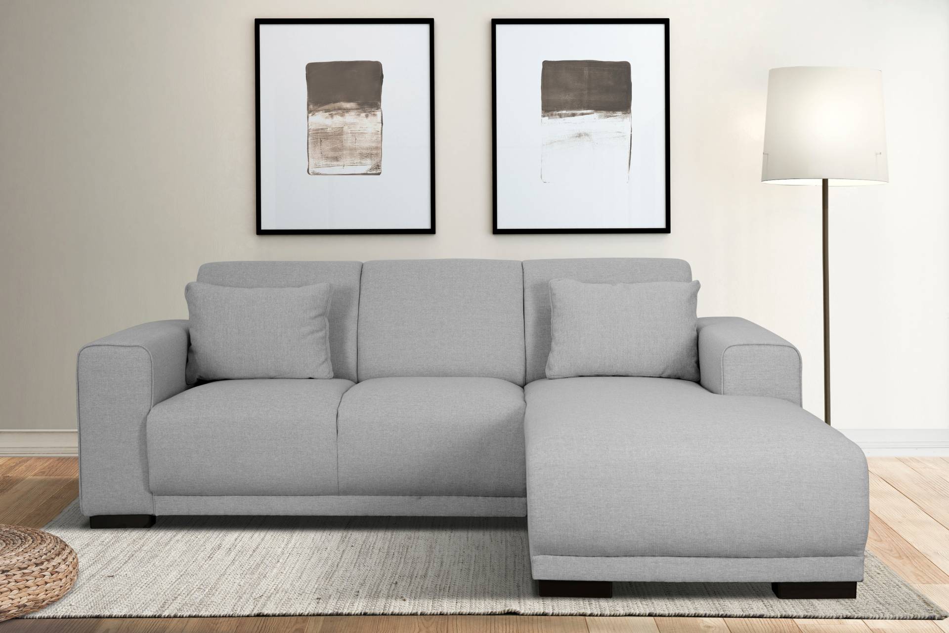 Home affaire Ecksofa "BORNHOLM L-Form mit Recamiere, Maße B/T/H: 234/162/85 cm" Recamiere links oder rechts bestellbar, Wellenfederung, inkl. 2 Kissen von home affaire