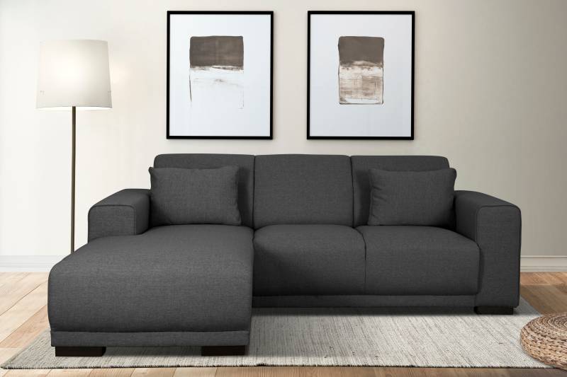 Home affaire Ecksofa "BORNHOLM L-Form mit Recamiere, Maße B/T/H: 234/162/85 cm" Recamiere links oder rechts bestellbar, Wellenfederung, inkl. 2 Kissen von home affaire