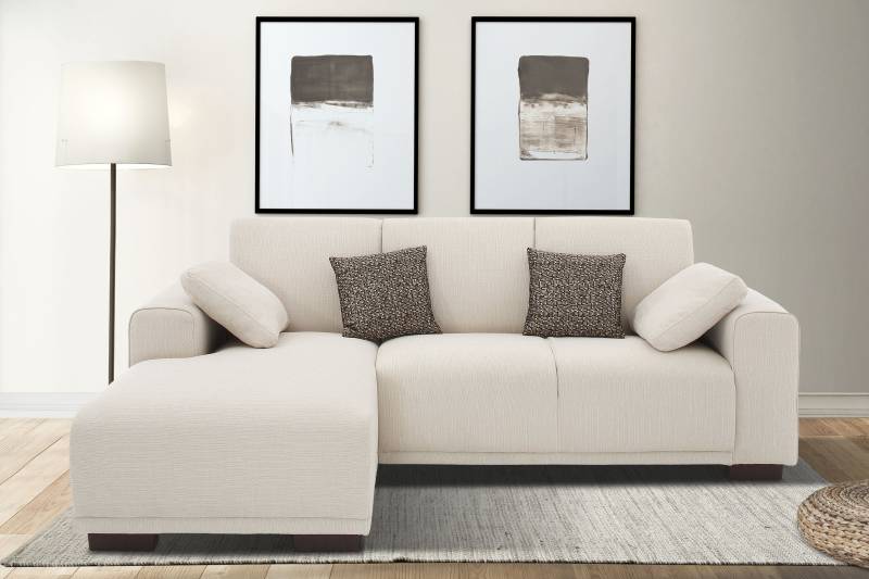 Home affaire Ecksofa "BORNHOLM L-Form mit Recamiere, Maße B/T/H: 234/162/85 cm" Recamiere links oder rechts bestellbar, Wellenfederung, inkl. 2 Kissen von home affaire