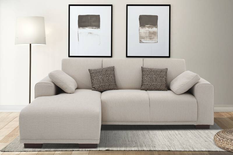 Home affaire Ecksofa "BORNHOLM L-Form mit Recamiere, Maße B/T/H: 234/162/85 cm" Recamiere links oder rechts bestellbar, Wellenfederung, inkl. 2 Kissen von home affaire