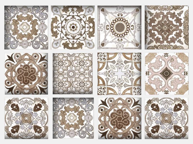 Home affaire Fliesenaufkleber "Ornamente" Stickerfliesen, selbstklebend, Sticker, 12er Set von home affaire